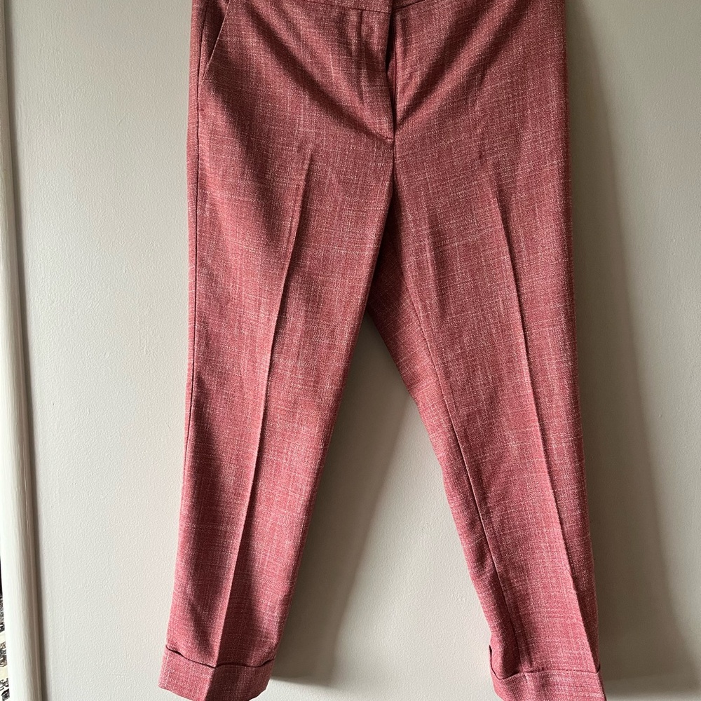 Ann Taylor Red Cropped Ankle Pants